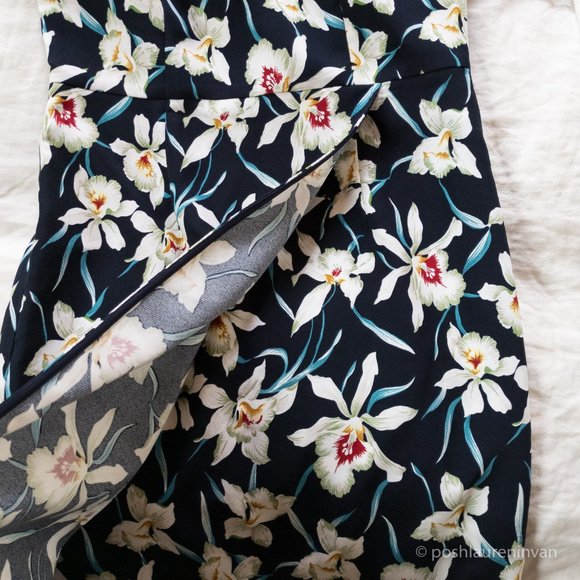 Black Shift Dress with Tropical Print – Women's Resort Wear - Size 6 - Picture 15 of 15